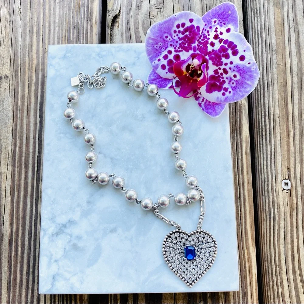 DANNIJO Mercer Crystal Heart Necklace NWT